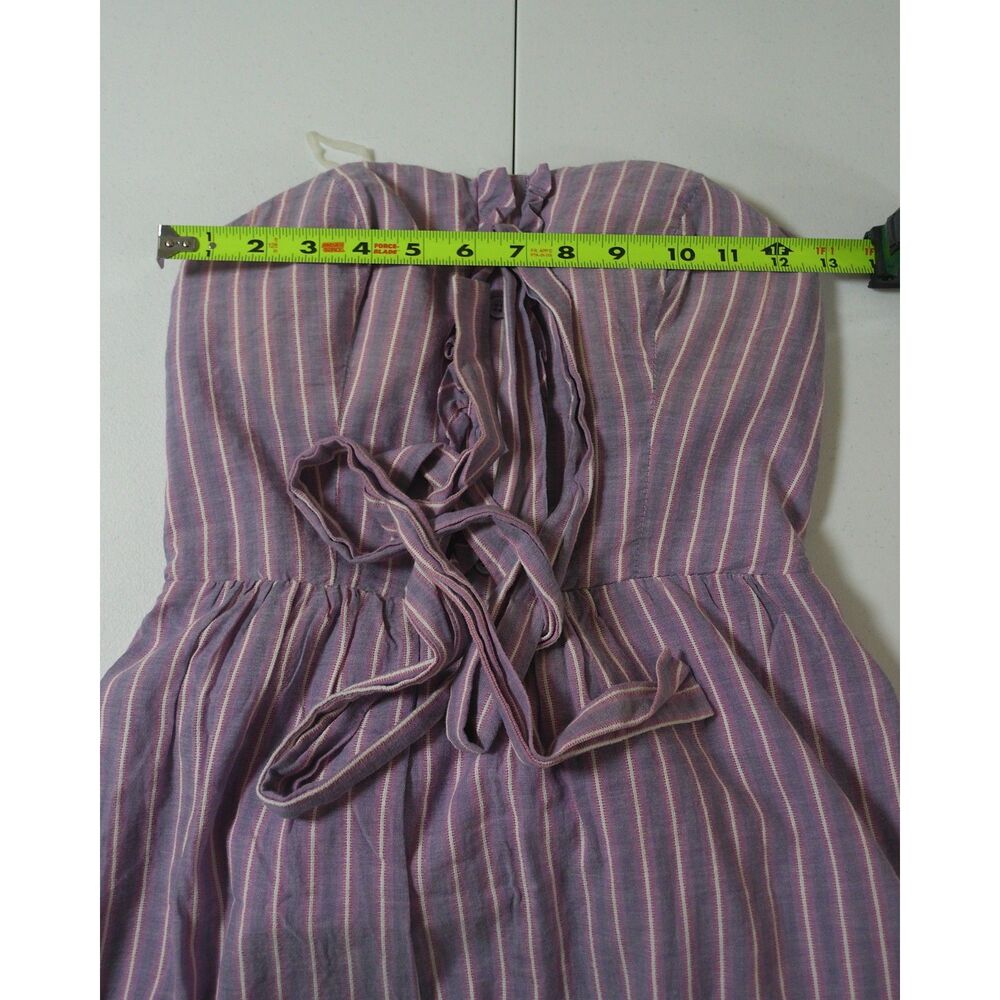 Mossimo Supply Co Strapless Dress M Lavender Stripe Y2K Coquette Summer Mini - Picture 5 of 8